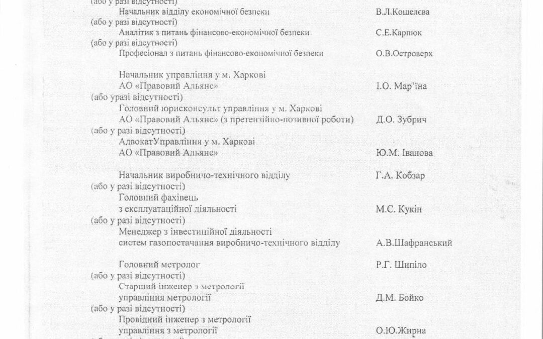Продовжуємо битву проти «Харківміськгаз». Повноваження та склад комісії «з нарахуванням штрафів»